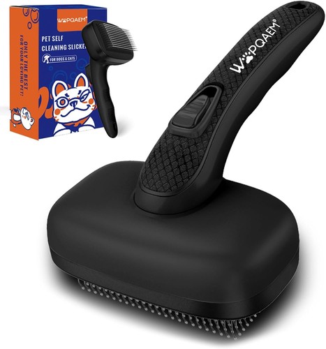 Dog brush self cleaning - dog,
