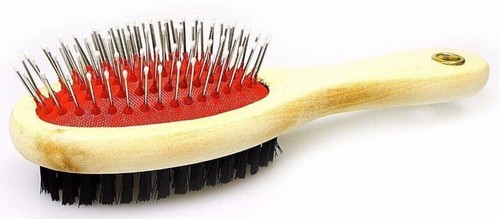 Wooden dog brush - wooden, sided