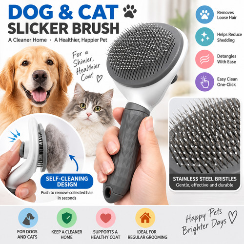 Dog cat slicker brush - cat, pet