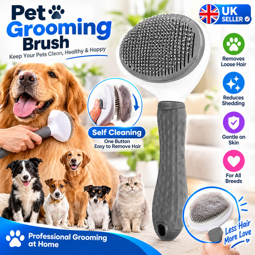 Self cleaning pet slicker - cleaning,
